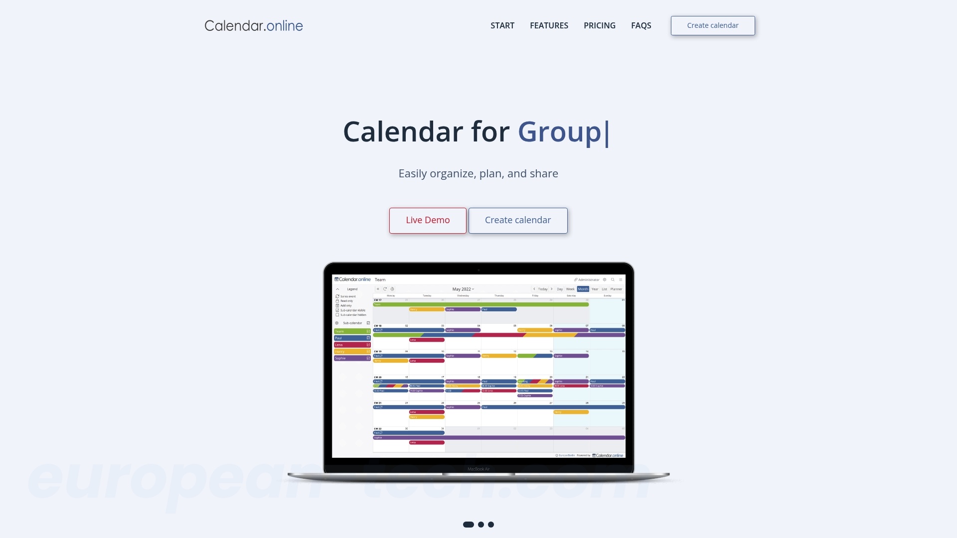 Calendar.online - European alternative from Germany