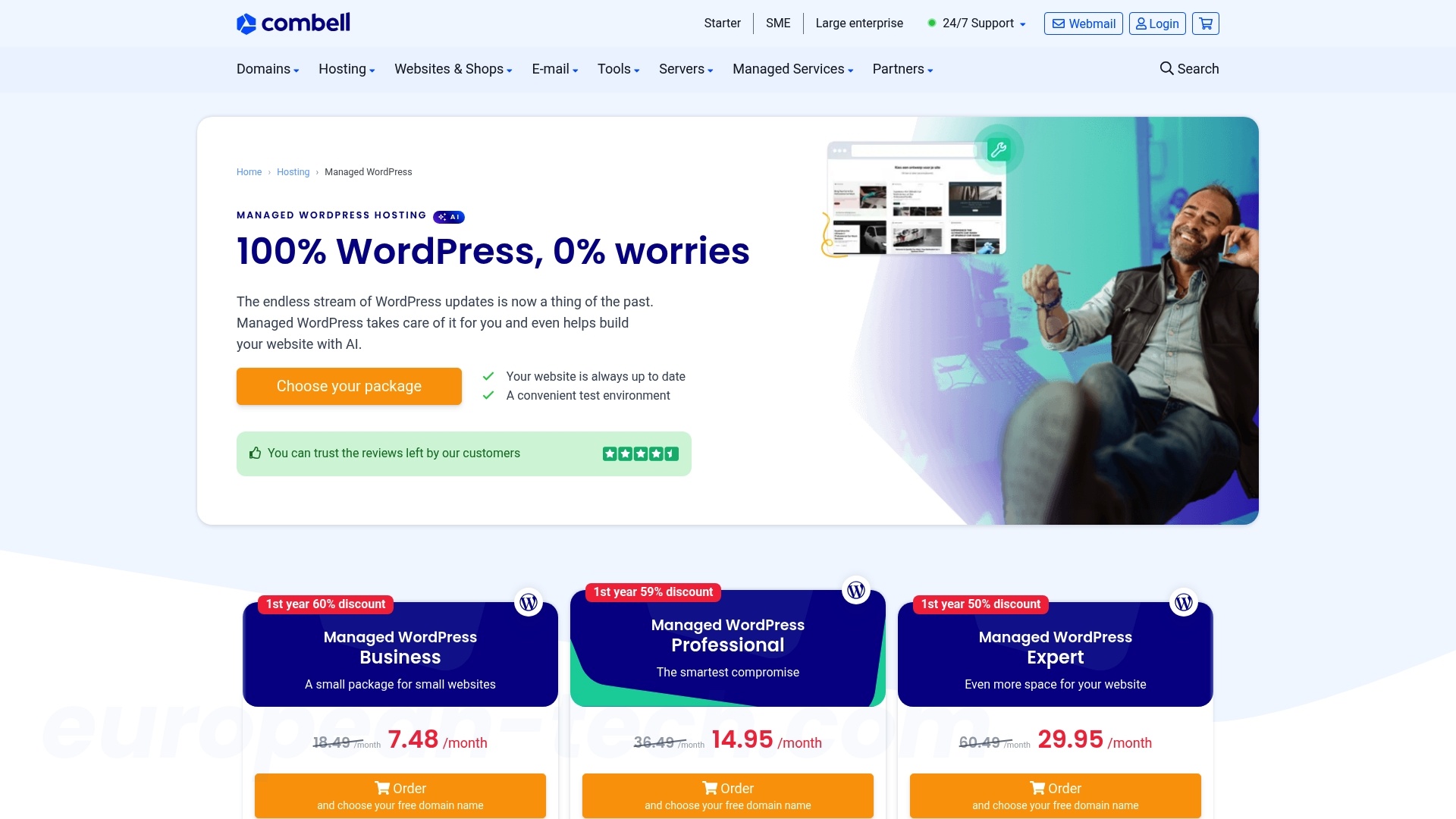 Combell WordPress - European alternative from Belgium