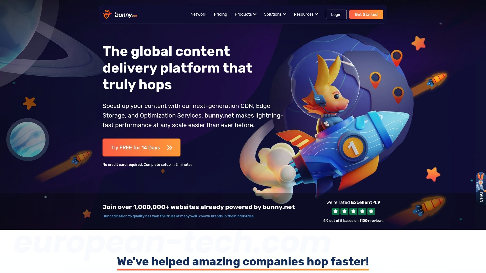 Screenshot of Bunny CDN