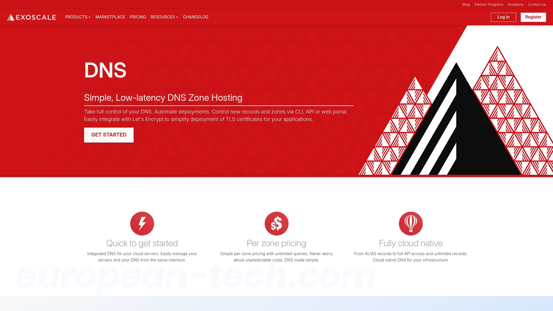 Screenshot of Exoscale DNS