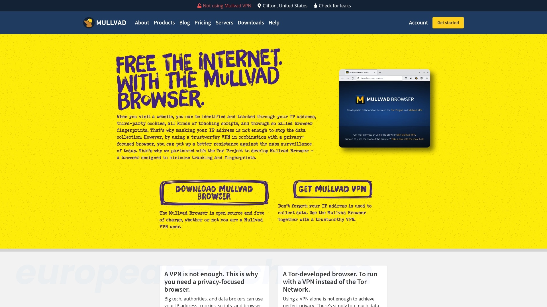 Screenshot of Mullvad Browser