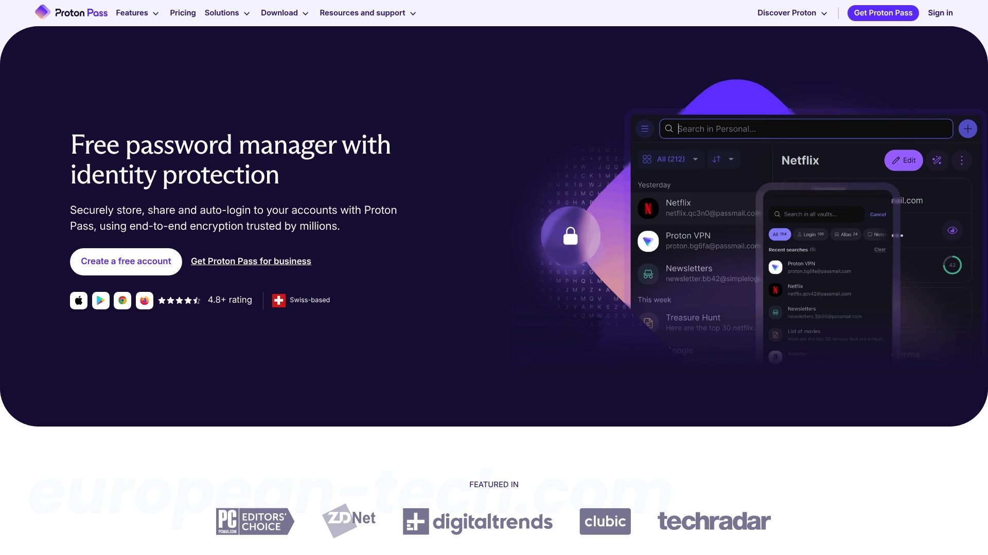 Screenshot of Proton Pass