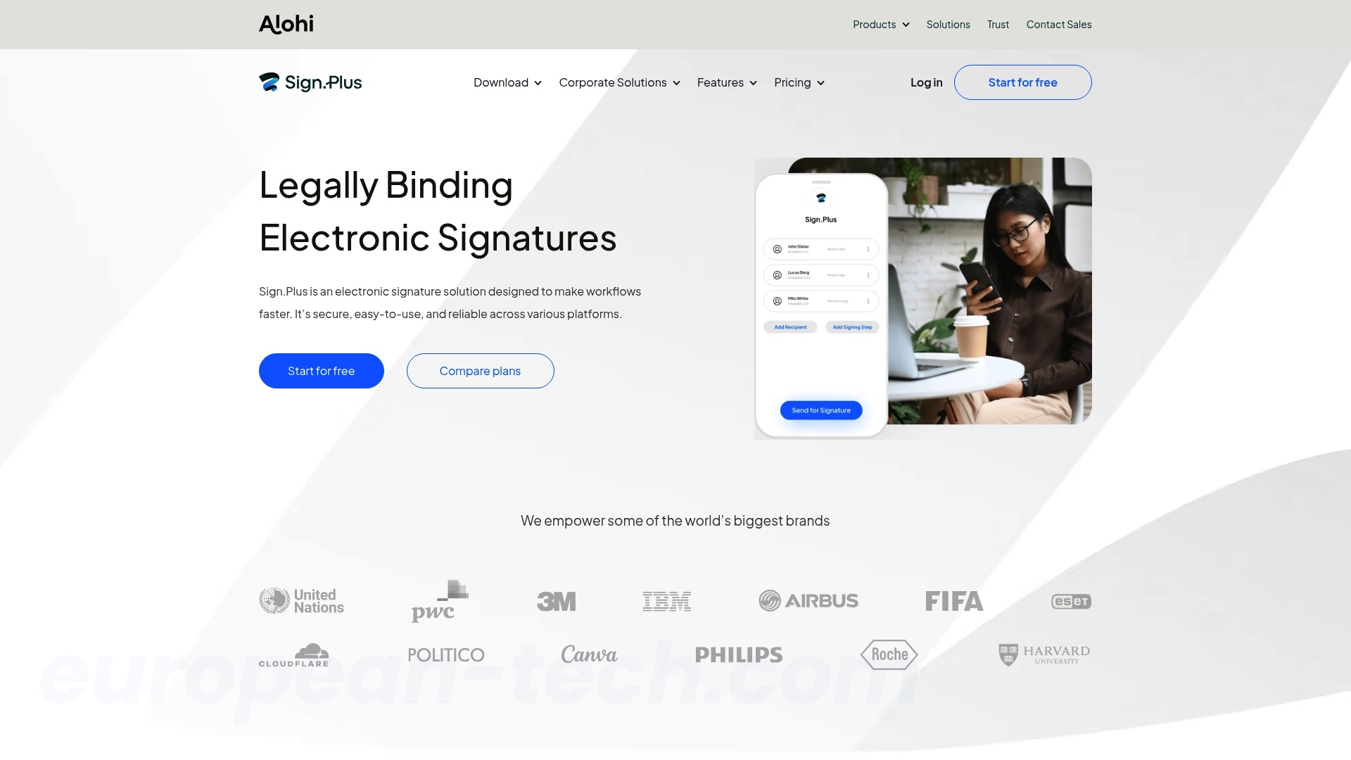 Screenshot of SIGN.PLUS