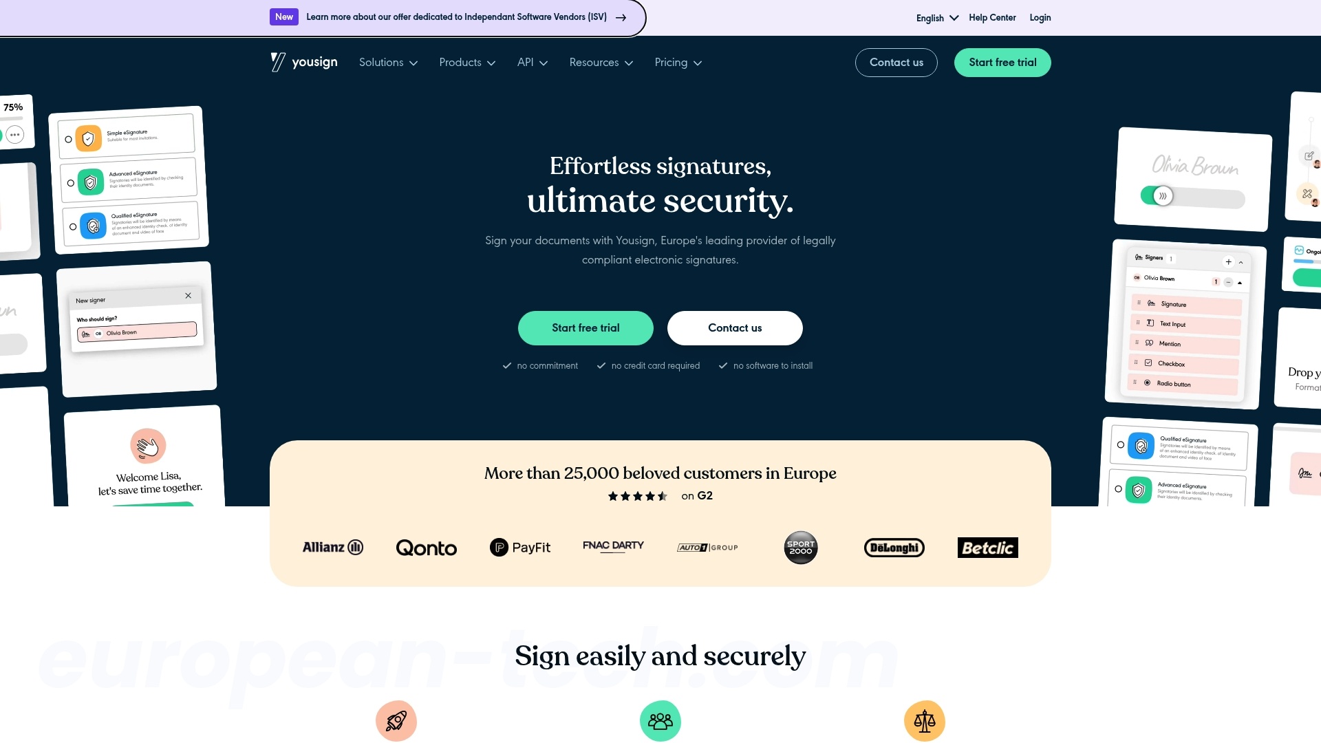 Screenshot of Yousign